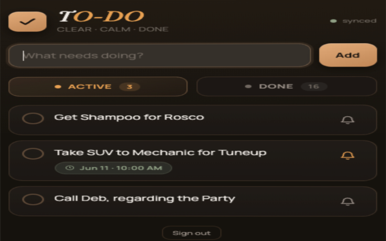 TO-DO app preview